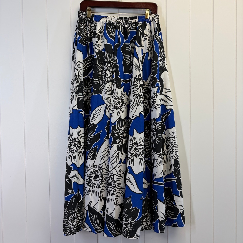 The Look Tropical Floral Maxi Skirt Womens PM/M Resortwear Vacation Flowy Boho